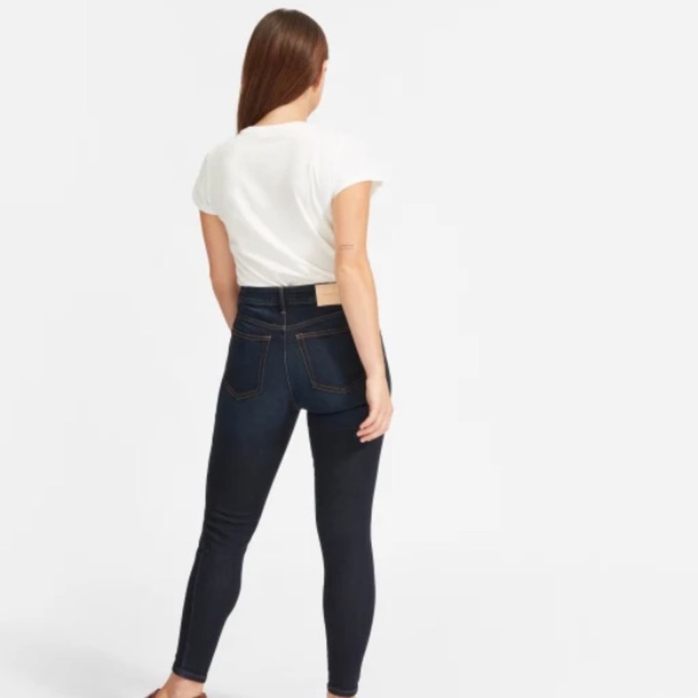 Everlane Size 24 The Curvy High Rise Skinny Crop Jeans Authentic Stretch - Picture 3 of 7